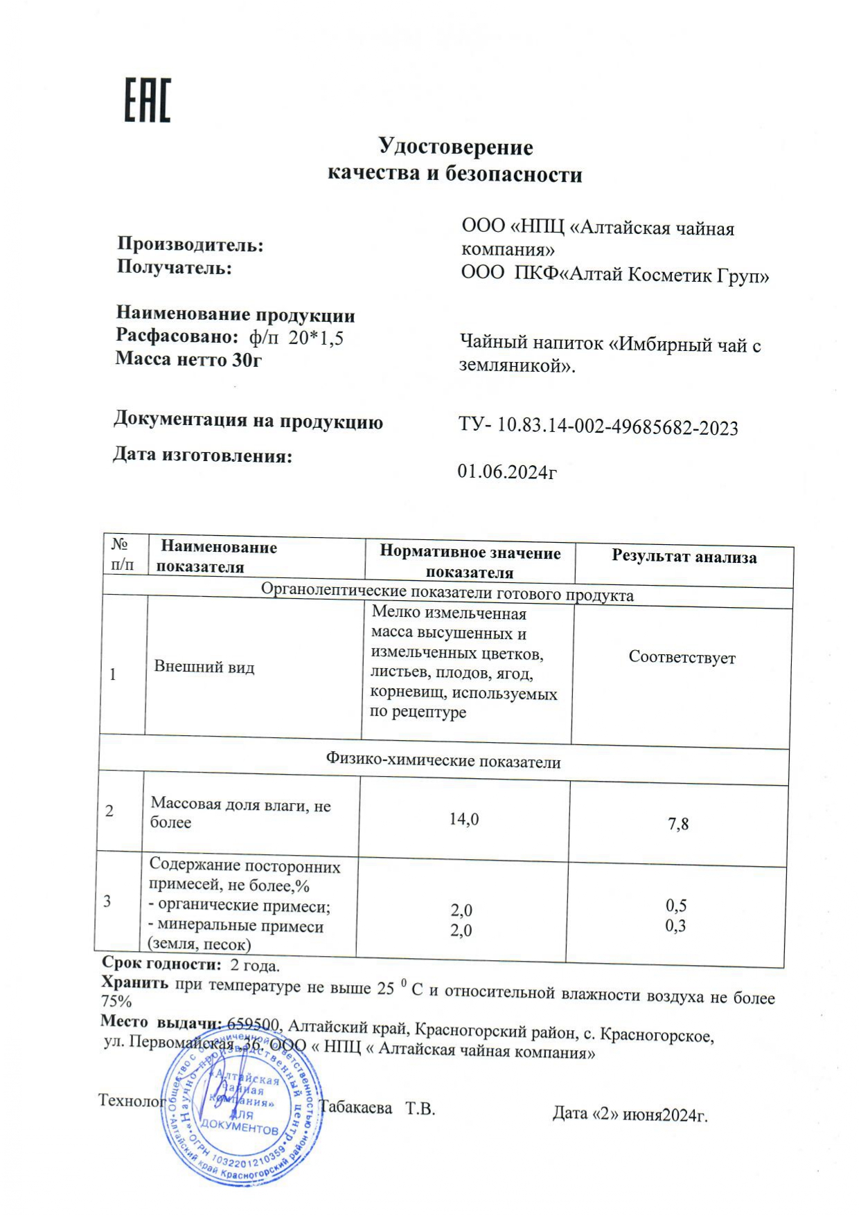 Паспорт №062024